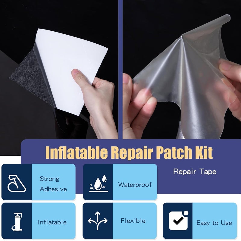 Breliter Inflatable Waterproof Repair Tape - Waterproof TPU Patch Repair Kit, Sealing Repair Tape for Air Mattress, Bounce House, Inflatable Toys, Tent, Swimming Ring, Heavy Duty - 4in x 13.2ft - Image 4